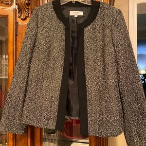 Kasper size 12 Jacket only. Black with metallic gold thread EUC